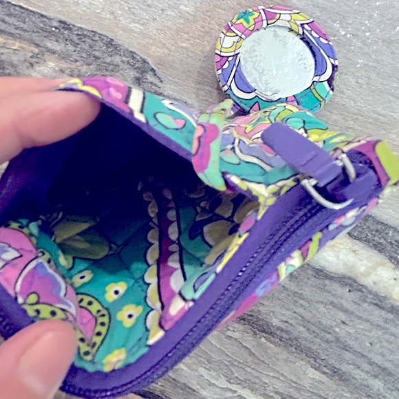 VERA BRADLEY Zip Cosmetic HEATHER Make Up Bag Travel Case with attached mirror. - Picture 3 of 7